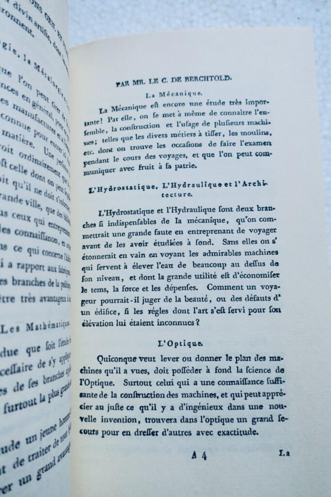Historical travel advice from the 18th century