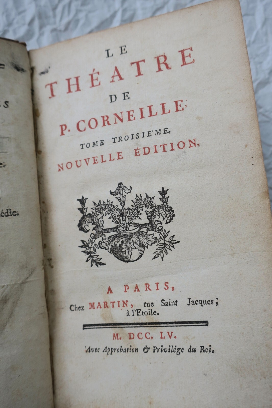 科内伊剧场<span class="lla-card-orig-wrap"><span class="lla-card-orig">❦ Corneille théatre de P. Corneille 1755</span></span> - La Librairie Antique