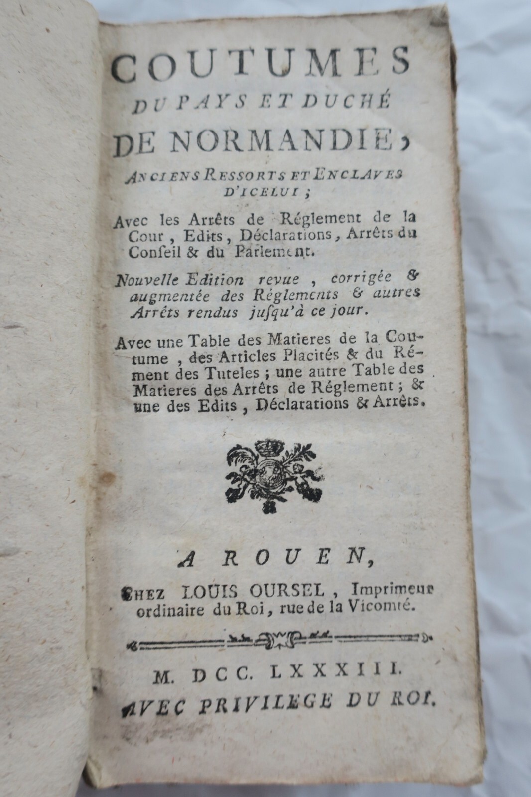 COUTUMES DU PAYS ET DUCHÉ DE NORMANDIE, anciens ressorts et Enclaves d'icelui.. – Image 11