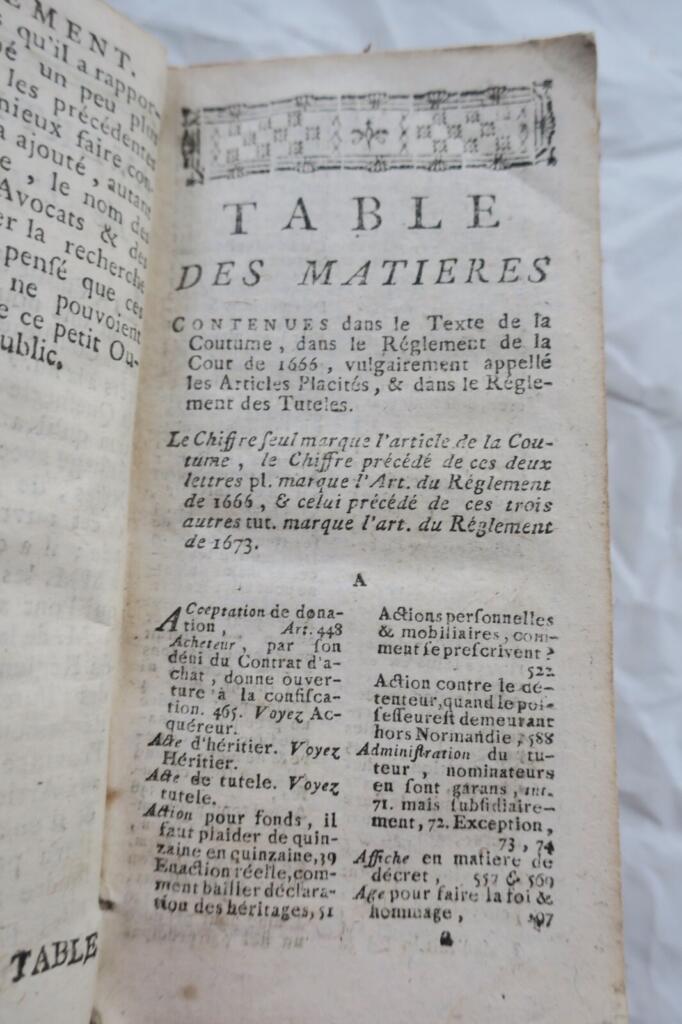 Normandy customs, edicts and judicial decisions
