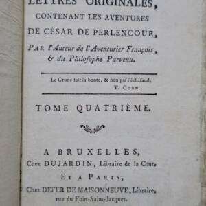 crime, ou lettres originales, contenant les aventures de César de Perlenco..