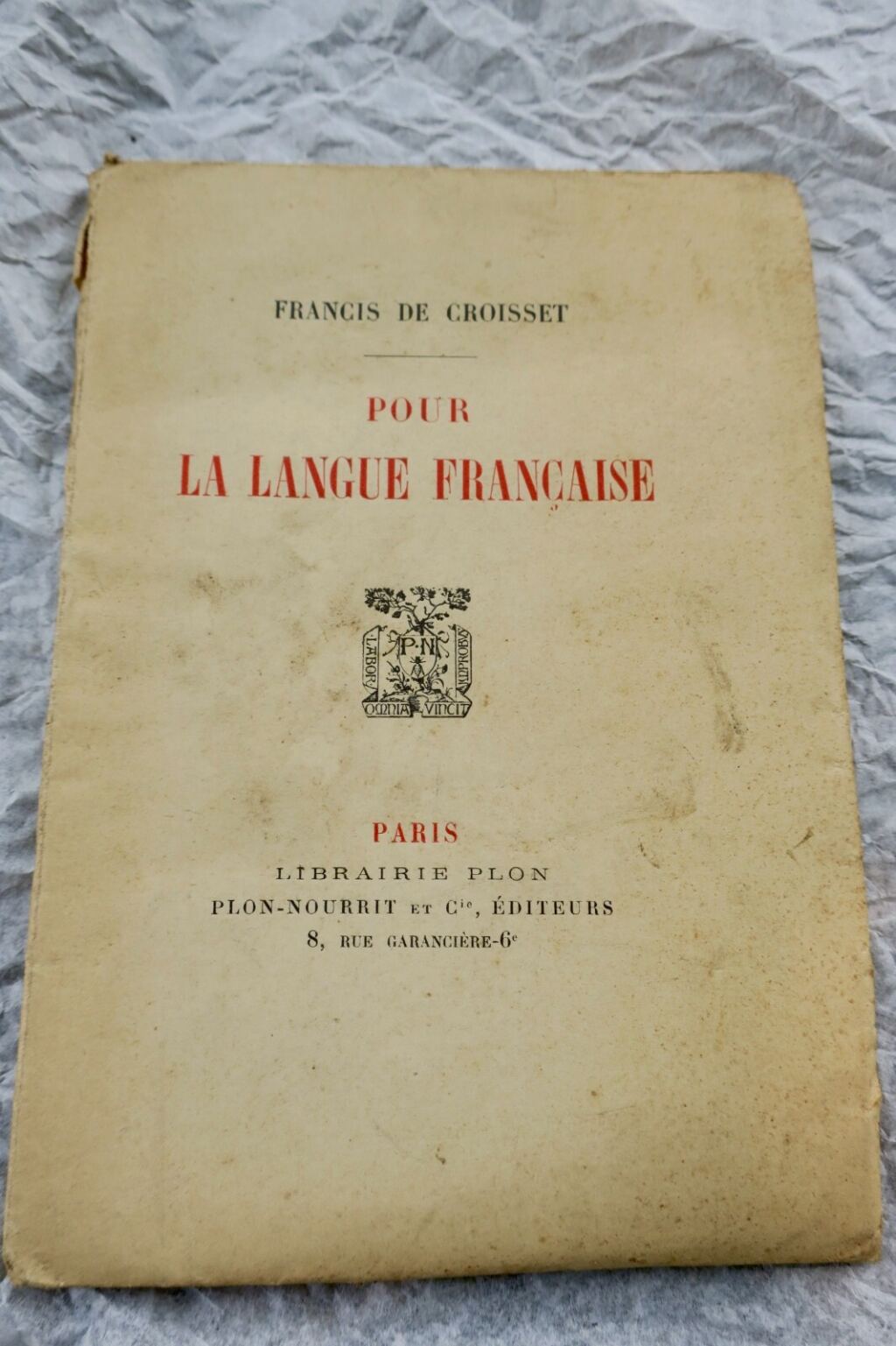 CROISSET - Dedication for French Language