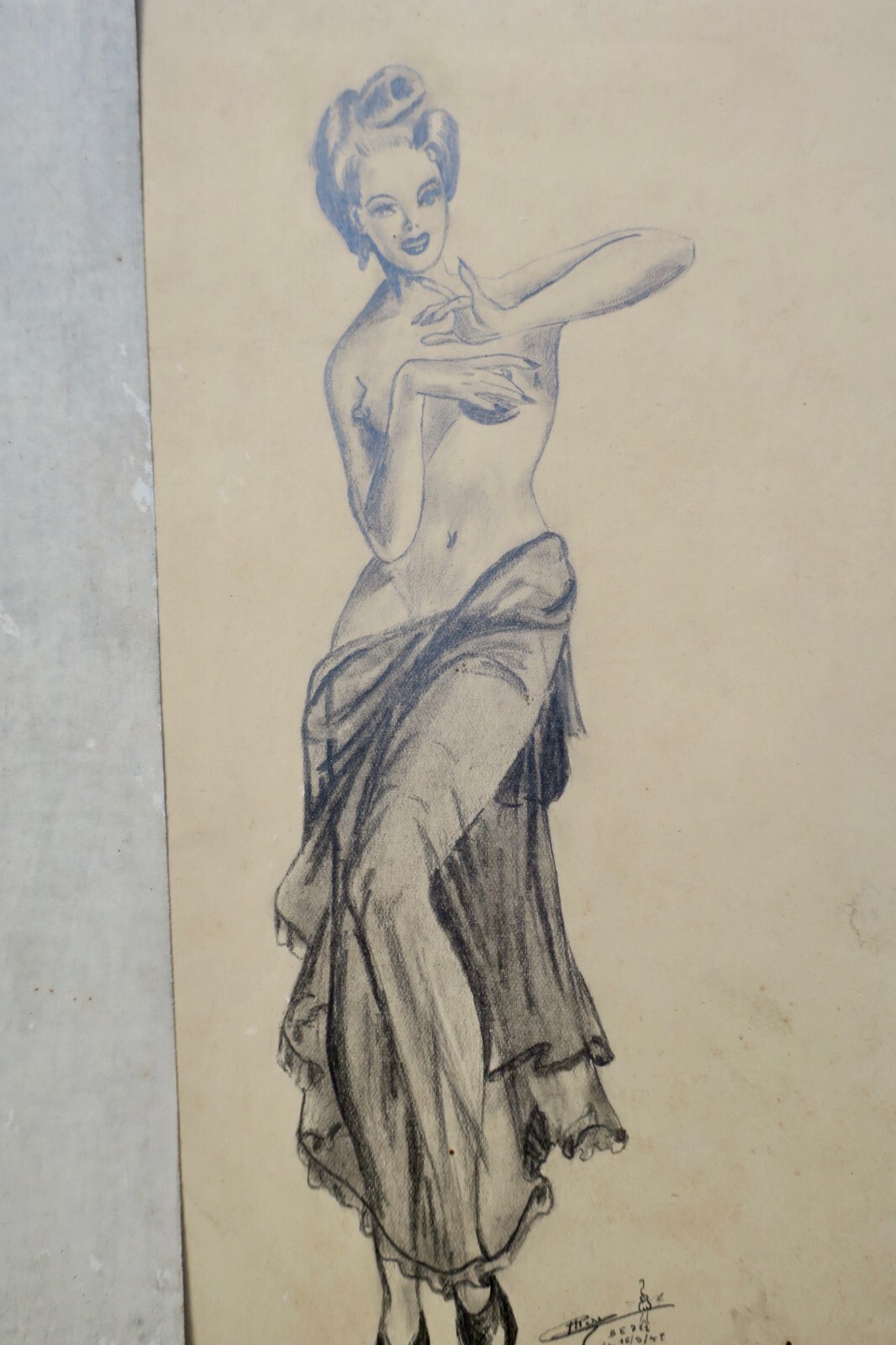 Original signed pin-up drawings from 1948 - Image 5