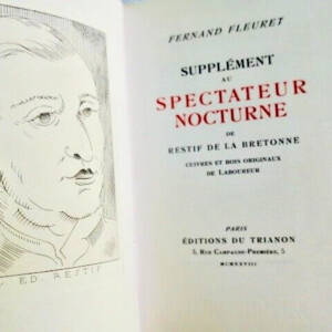 Curiosa FLEURET Supplément au Spectateur nocturne de Restif ill-LABOUREUR