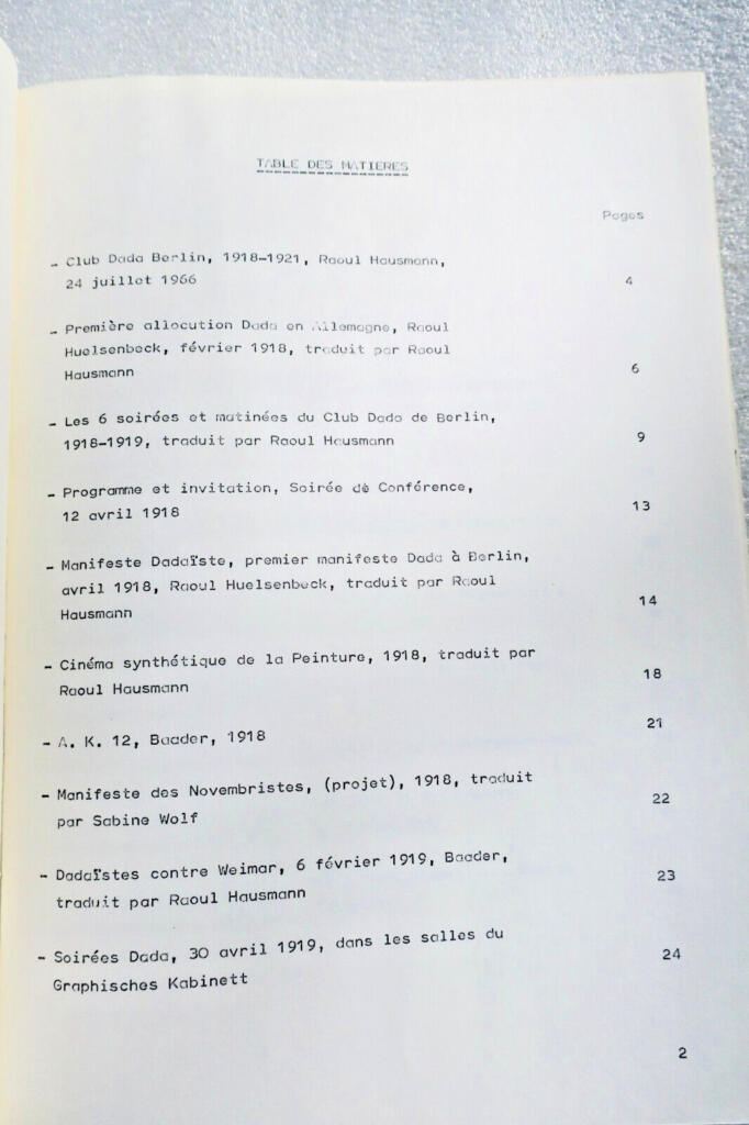 Dada Berlin 1916–1924 Musée d'art moderne de la ville de Paris 1974
