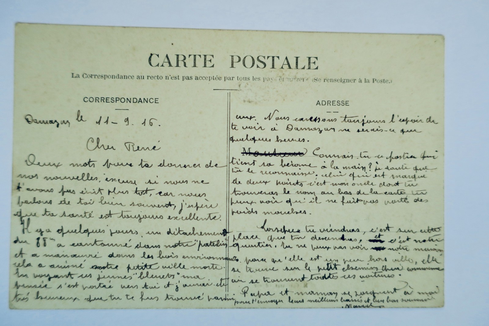 Damazan place Gambetta 1916 - La Librairie Antique