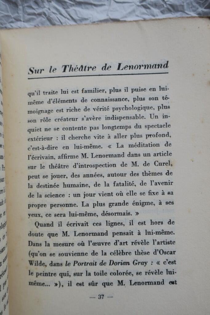 Kritische Studie über H.-R. Lenormands Theater