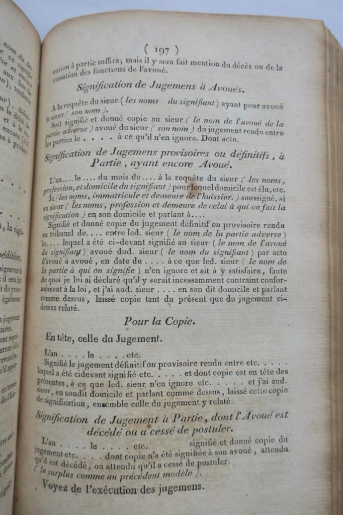DAUBANTON Formulaire général des actes ministériels DAUBANTON 1807