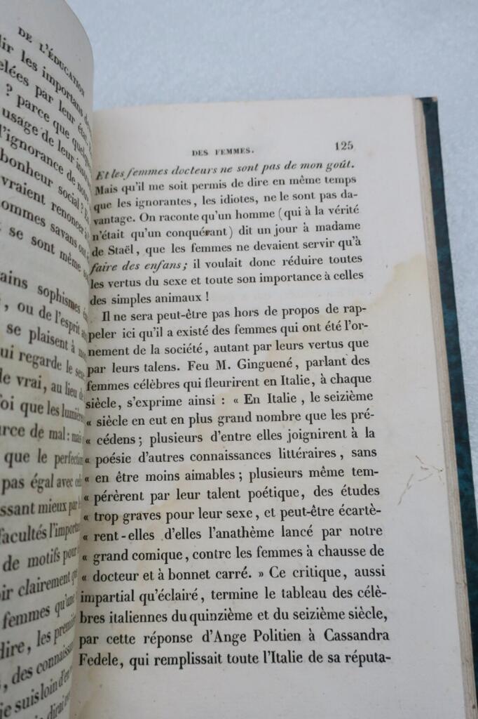 De l’éducation des femmes ou Moyens de les faire contribuer à la félicité publiq