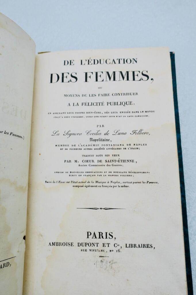 De l’éducation des femmes ou Moyens de les faire contribuer à la félicité publiq