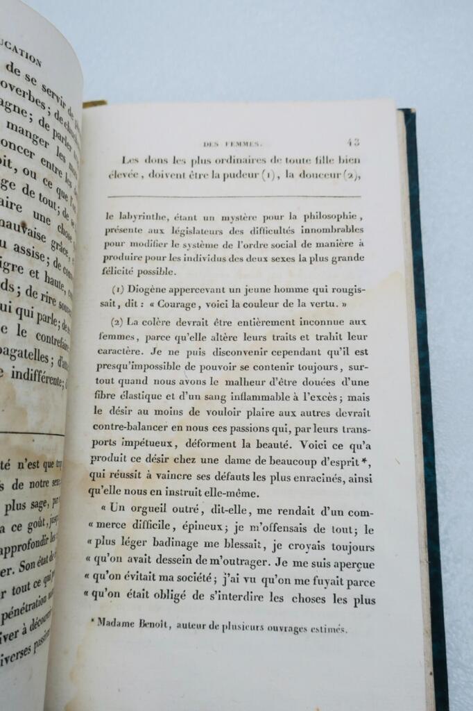 De l’éducation des femmes ou Moyens de les faire contribuer à la félicité publiq
