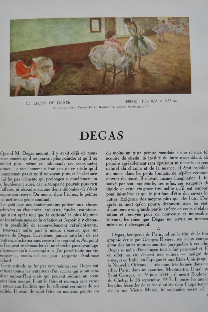 Degas LASSAIGNE Degas 1947