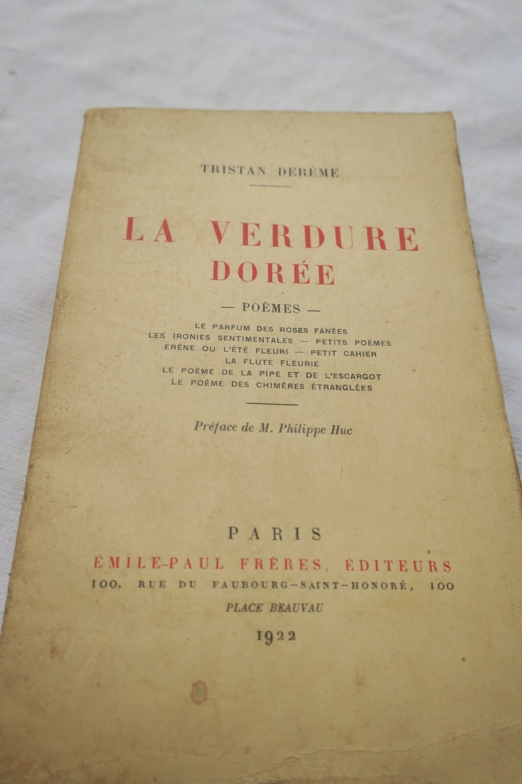 DEREME (Tristan). La Verdura Dorada. Poemas + Dedicatoria
