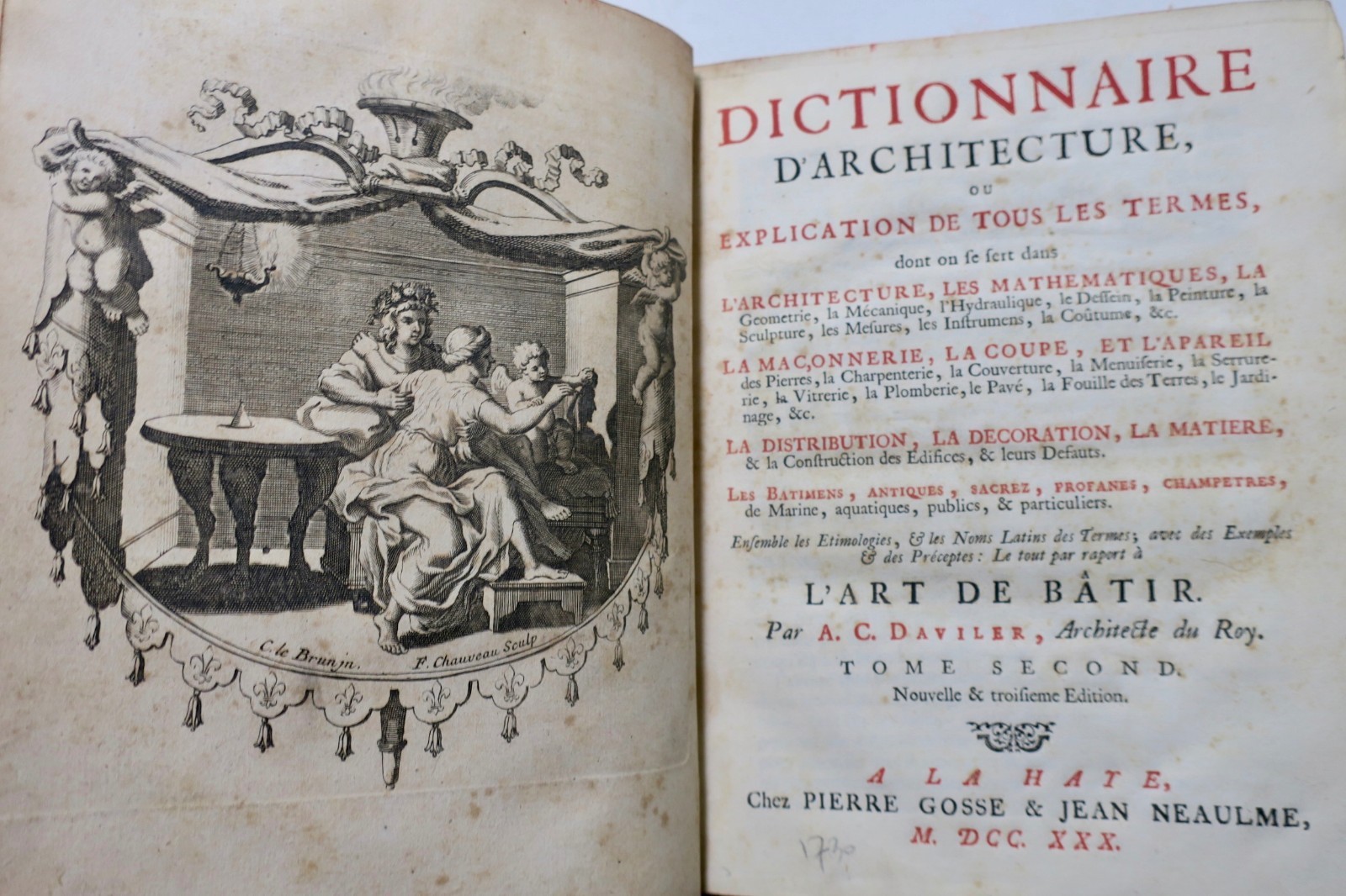 Deviler Dictionary of Architecture, or Explanations of All Terms, 1730