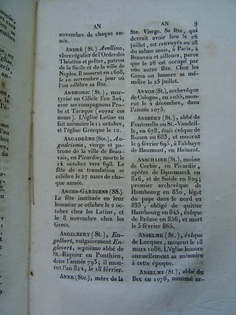 Alphabetical and Chronological Dictionary of Saints