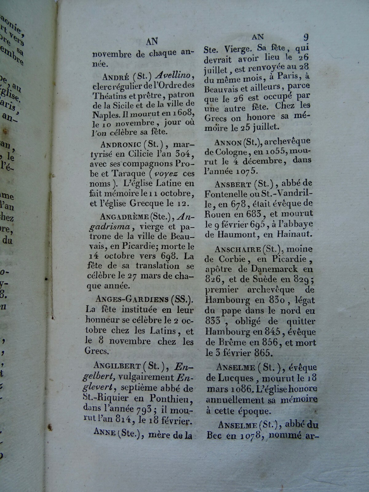Dictionnaire alphabétique et chronologique des saints et saintes 1818 – Image 3