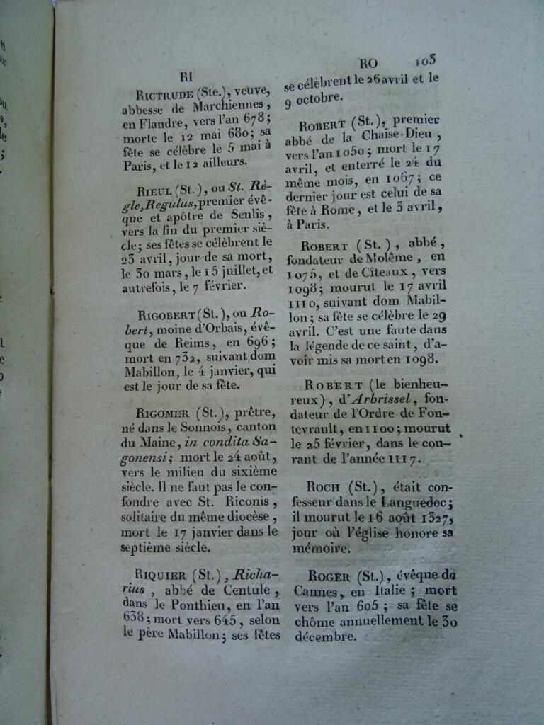 Alphabetisches und chronologisches Wörterbuch der Heiligen