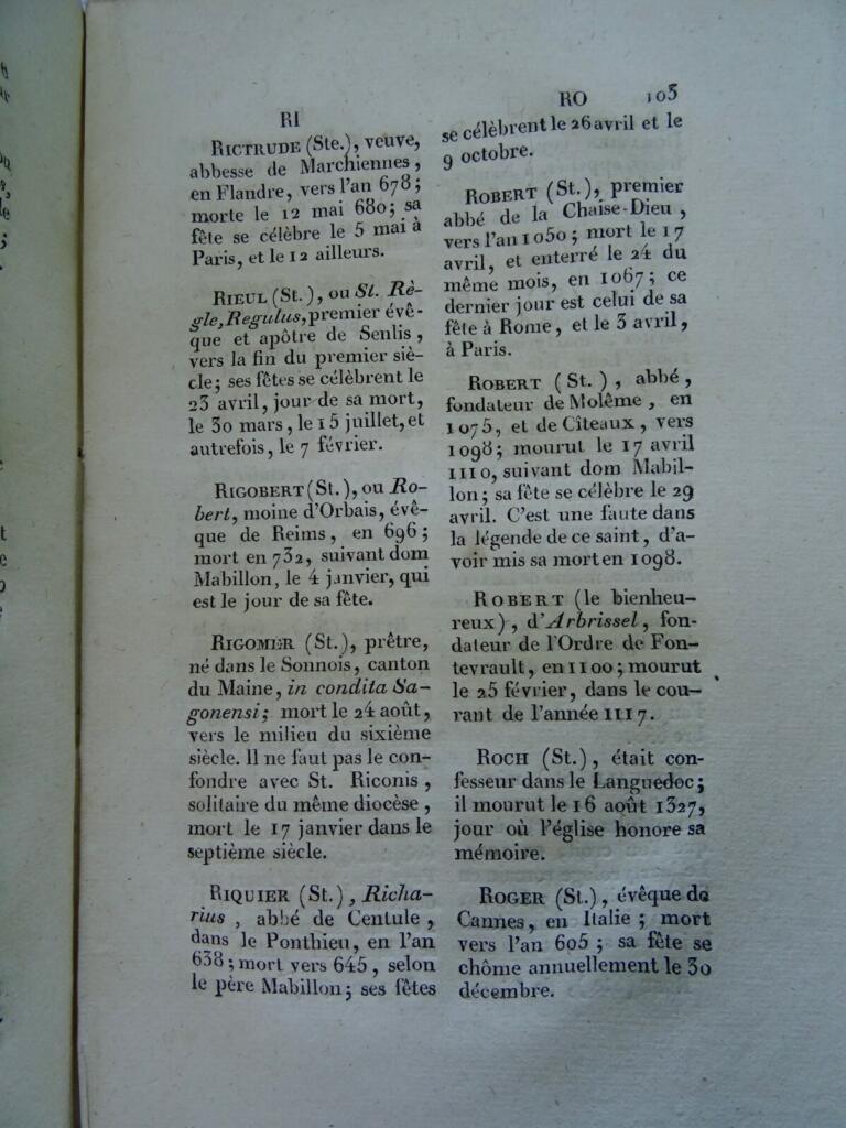 Alphabetical and Chronological Dictionary of Saints