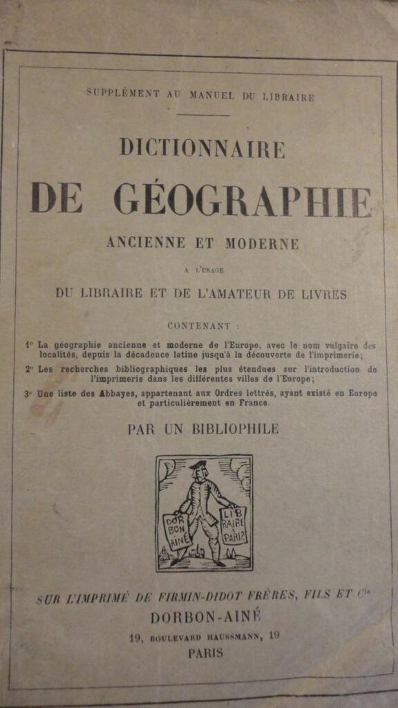 Wörterbuch der alten und modernen Geographie für Buchhändler