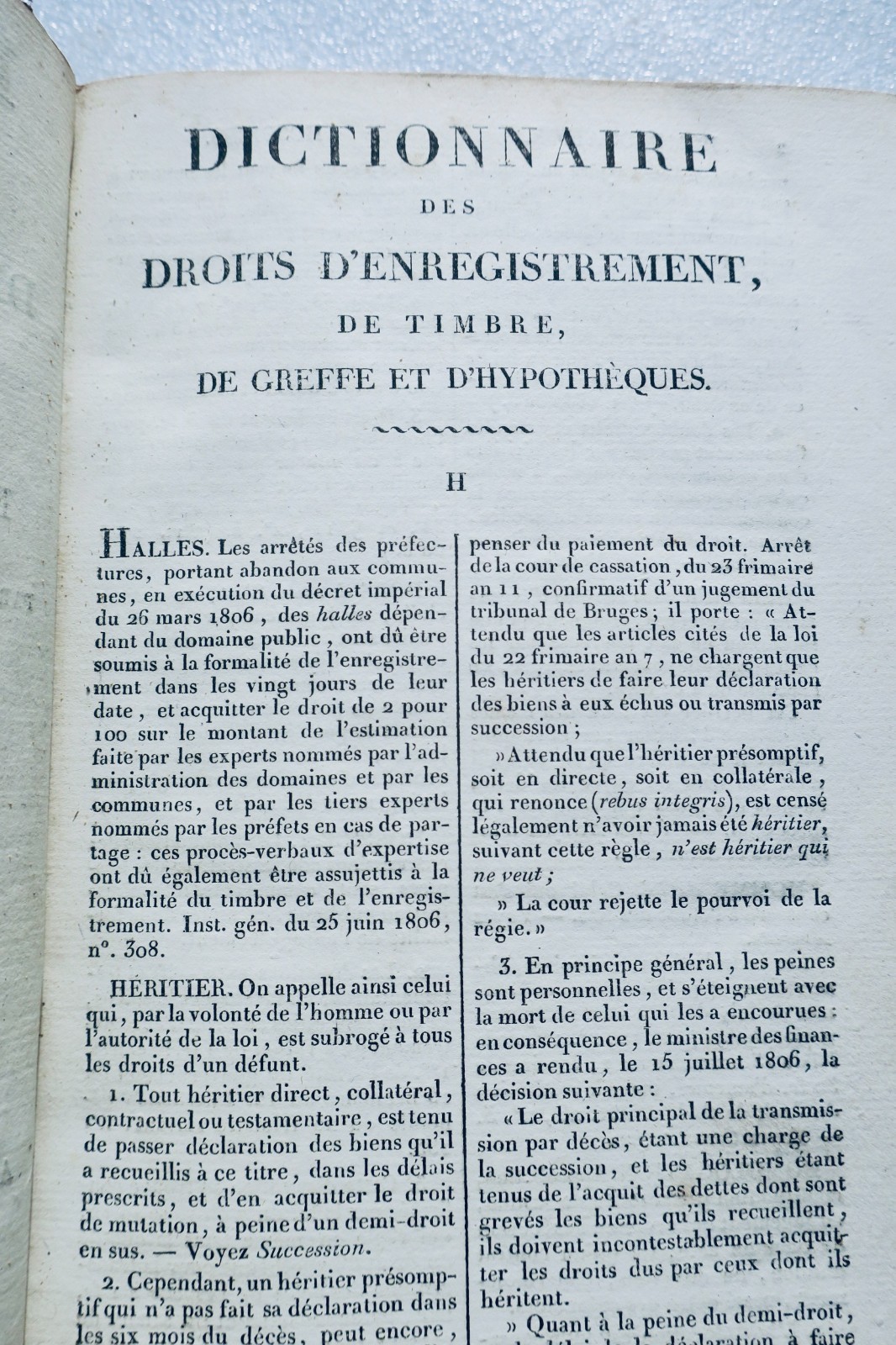 DICTIONNAIRE DES DROITS D'ENREGISTREMENT DE TIMBRE DE GREFFE ET D'HYPOTHÈQUES – Image 3