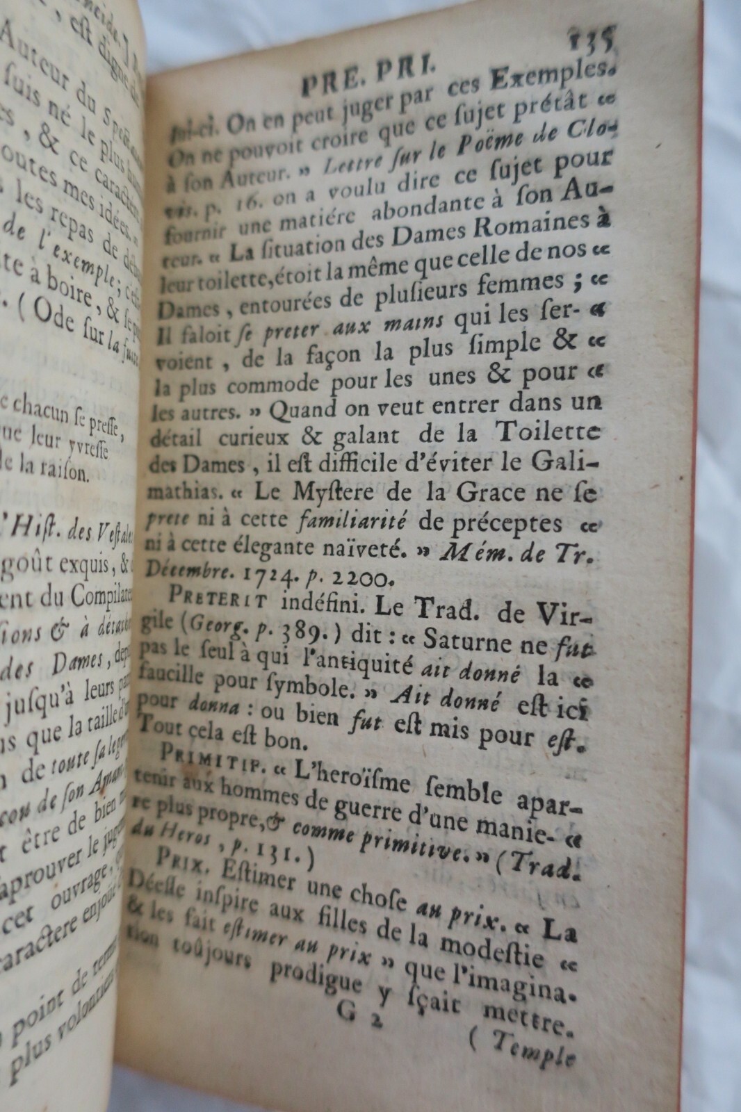Dictionnaire Néologique à l'usage des beaux esprits du siècle 1731 – Image 3