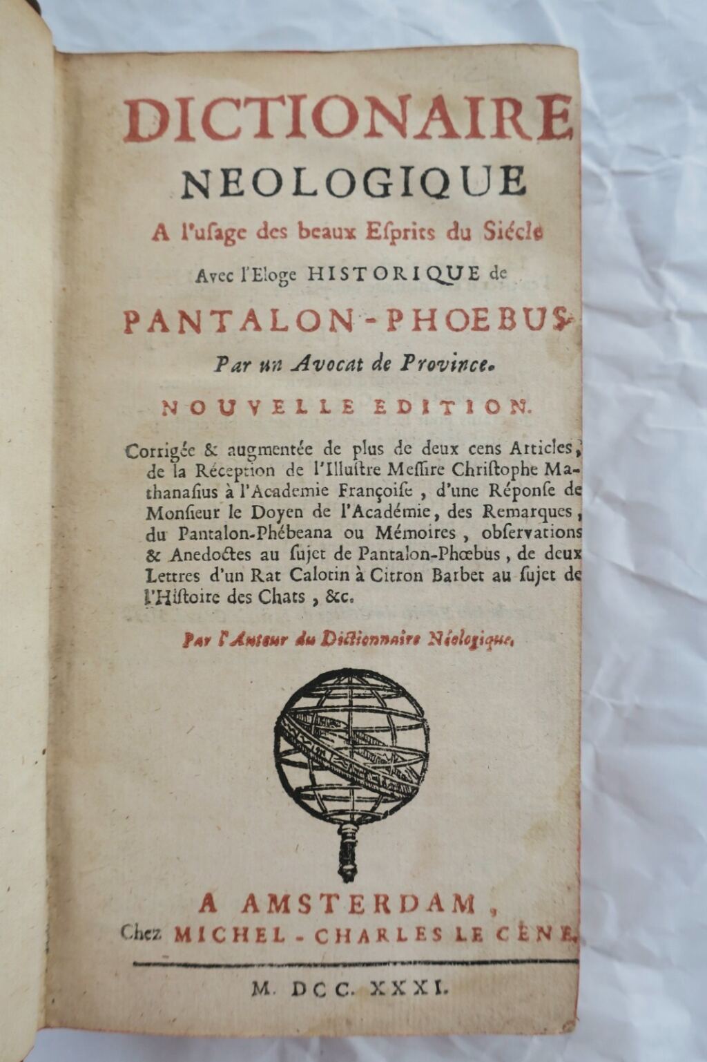 Neologisches Wörterbuch für geistvolle Köpfe des 18. Jahrhunderts