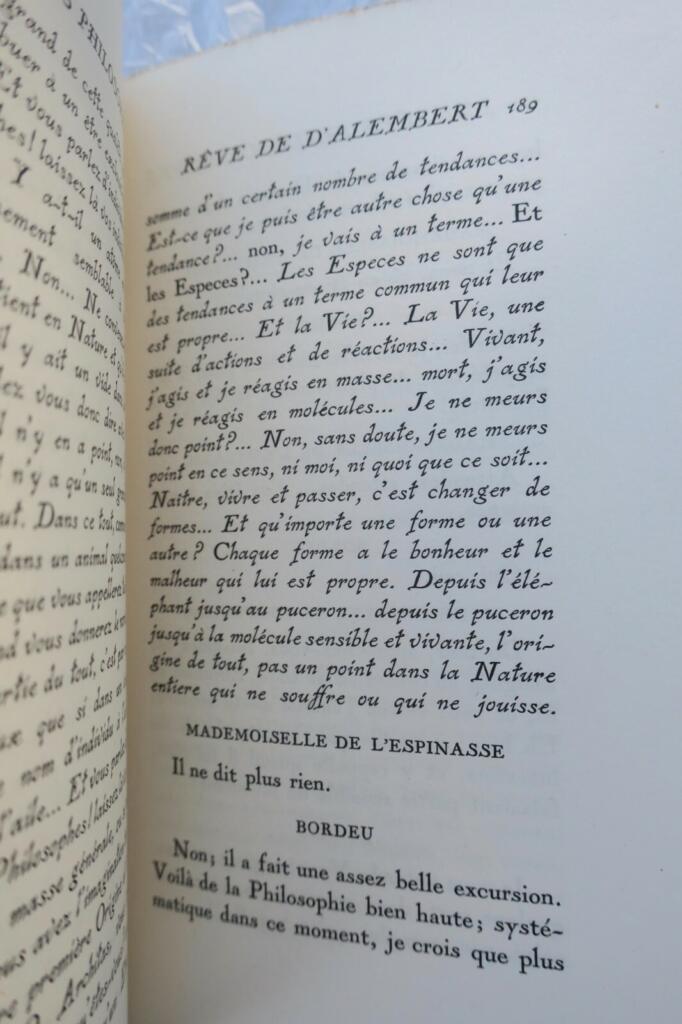 DIDEROT Pensées philosophiques. Suivies du Rêve 1926