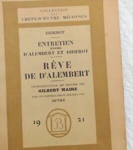 Diderot Rêve de dAlembert - Entretien entre dAlembert et Diderot 1921
