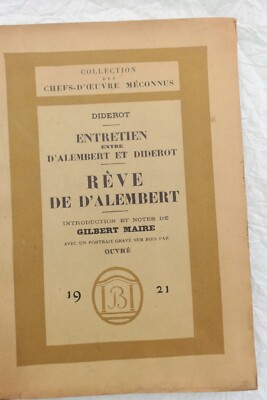Diderot Rêve de dAlembert - Entretien entre dAlembert et Diderot 1921