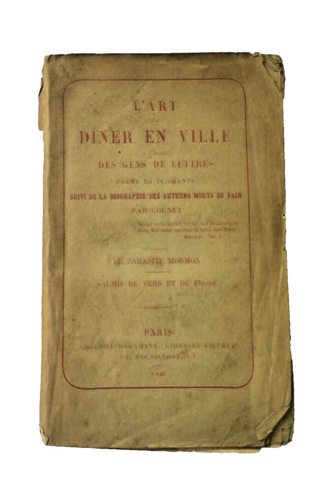 dîner L&rsquo;art de diner en ville à l&rsquo;usage des gens de Lettres… 1861