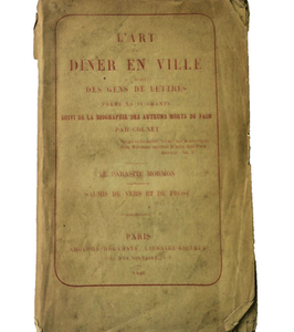 Dinner The Art Of Dining In The City For The Use Of People Of Letters... 1861