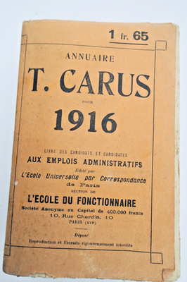 Directory T. Carus For 1916 School Of The Civil Servant