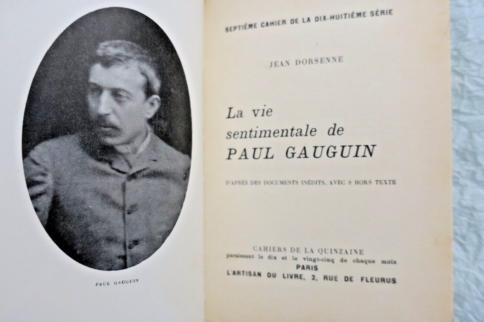 Dorsenne Jean La vie sentimentale de Paul Gauguin 1927 + Widmung