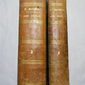 Droit BACQUA CODES DE LA LEGISLATION FRANCAISE - 1858