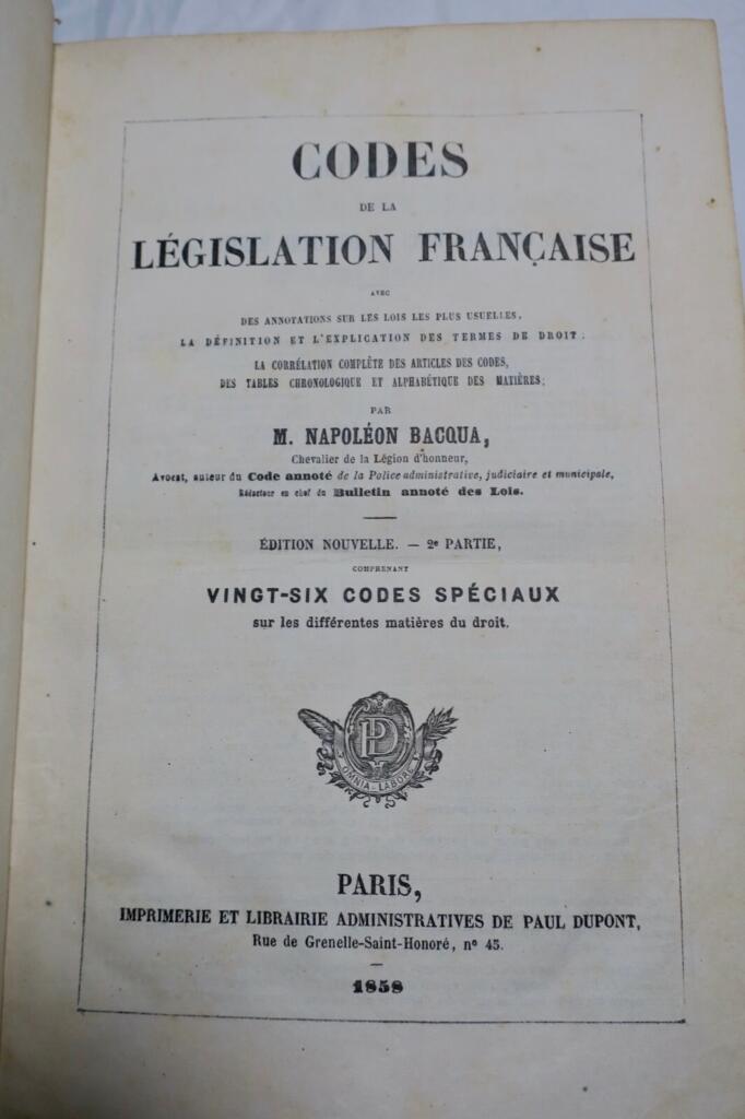 French Legislative Codes with Annotations
