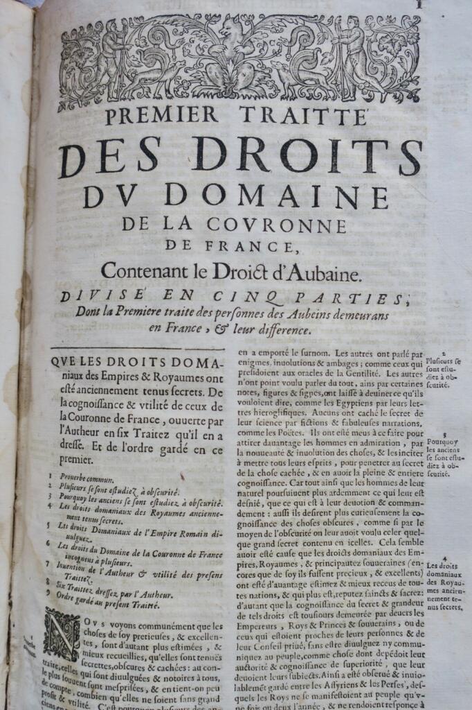Droit Jean Bacquet 1658 avocat du roy en la chambre du trésor 1658