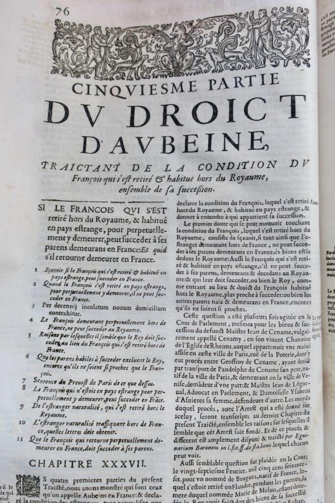 Droit Jean Bacquet 1658 avocat du roy en la chambre du trésor 1658