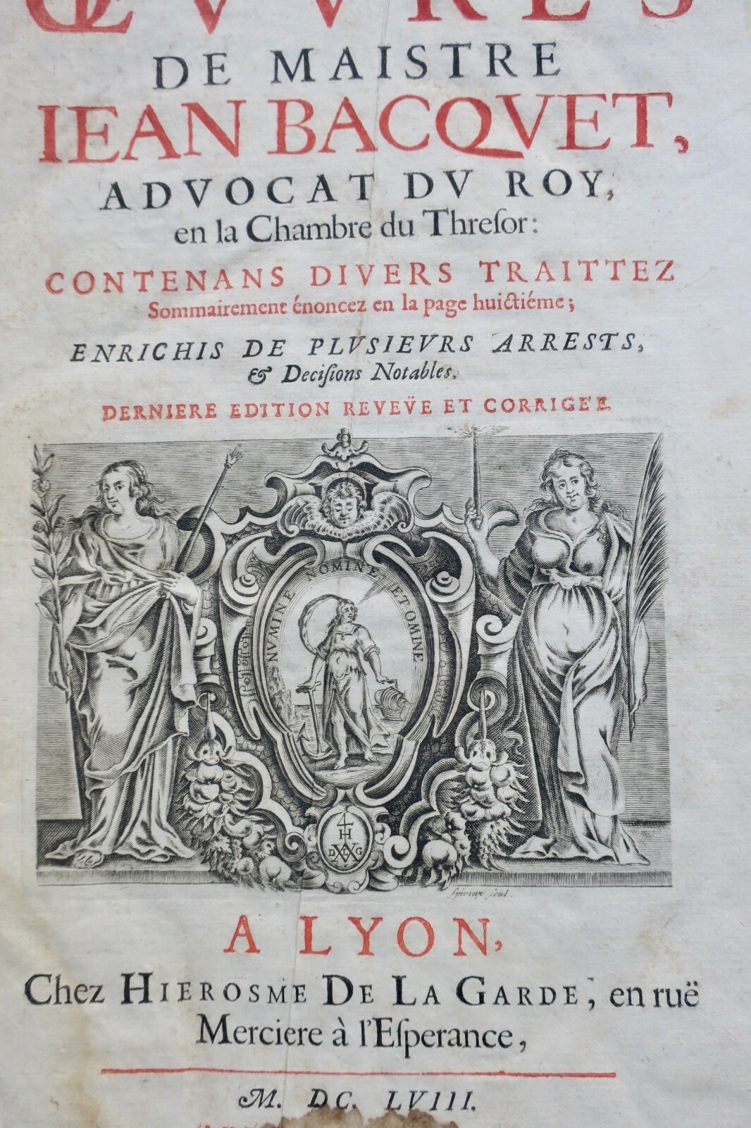 Droit Jean Bacquet 1658 avocat du roy en la chambre du trésor 1658 - La Librairie Antique