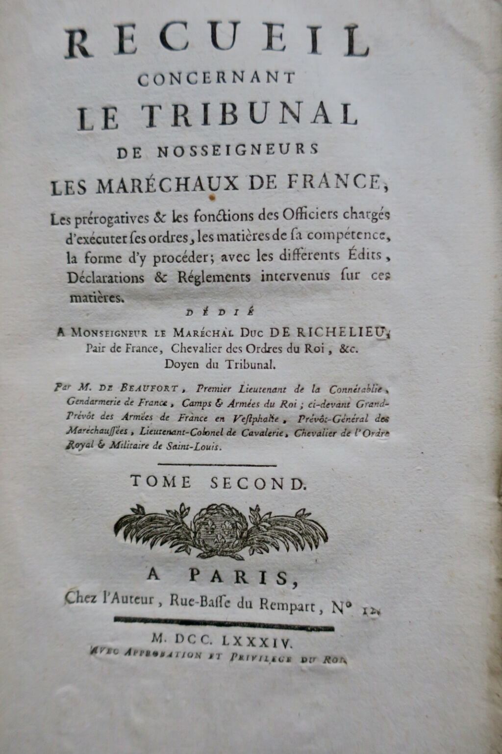 Legal Treatise on French Marshals Court