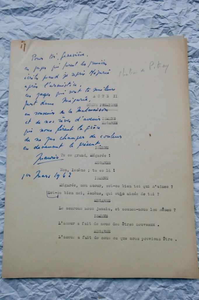Autograph manuscript pages from Mégarée
