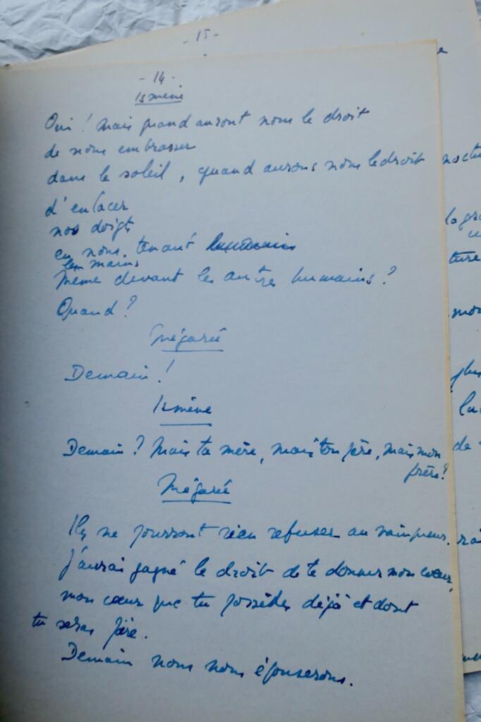 Autograph manuscript pages from Mégarée