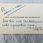 Duc et duchesse de FEZENSAC carte de viste