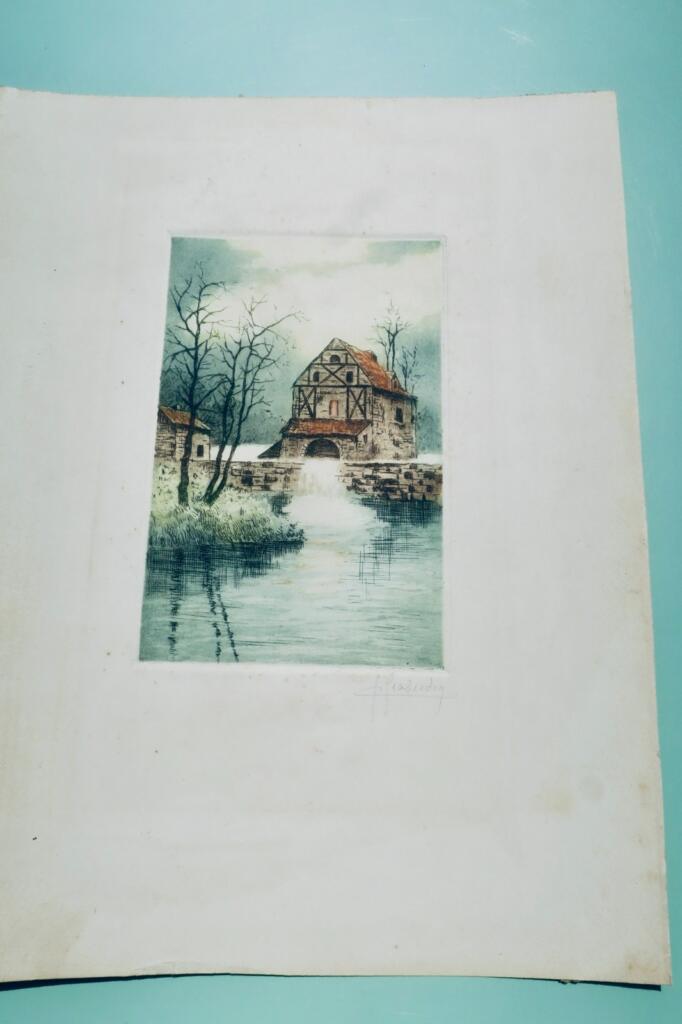 Signed etching, 33 x 25.5 cm