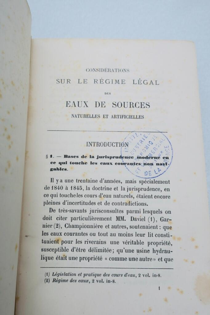 Legal Framework for Natural and Artificial Water Sources
