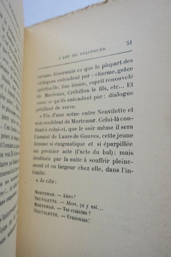 Edmond Sée petits dialogues sur le théatre et l&rsquo;art dramatique + dédicace