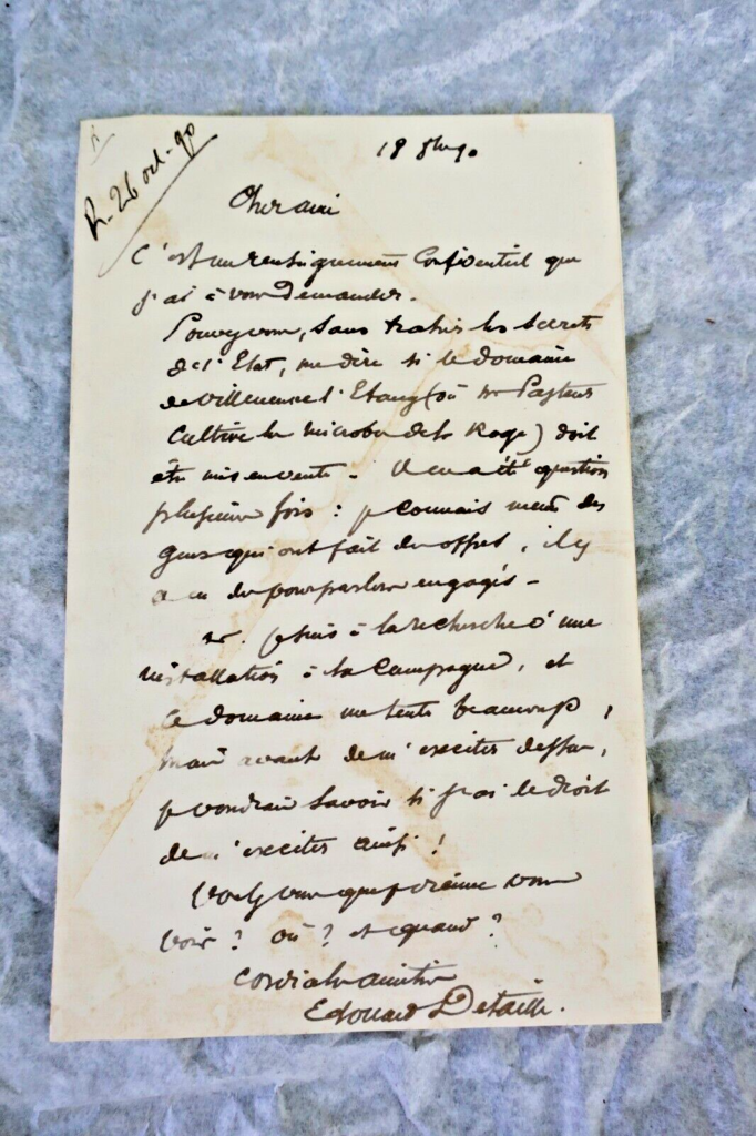 Autograph Letter by Military Painter Detaille