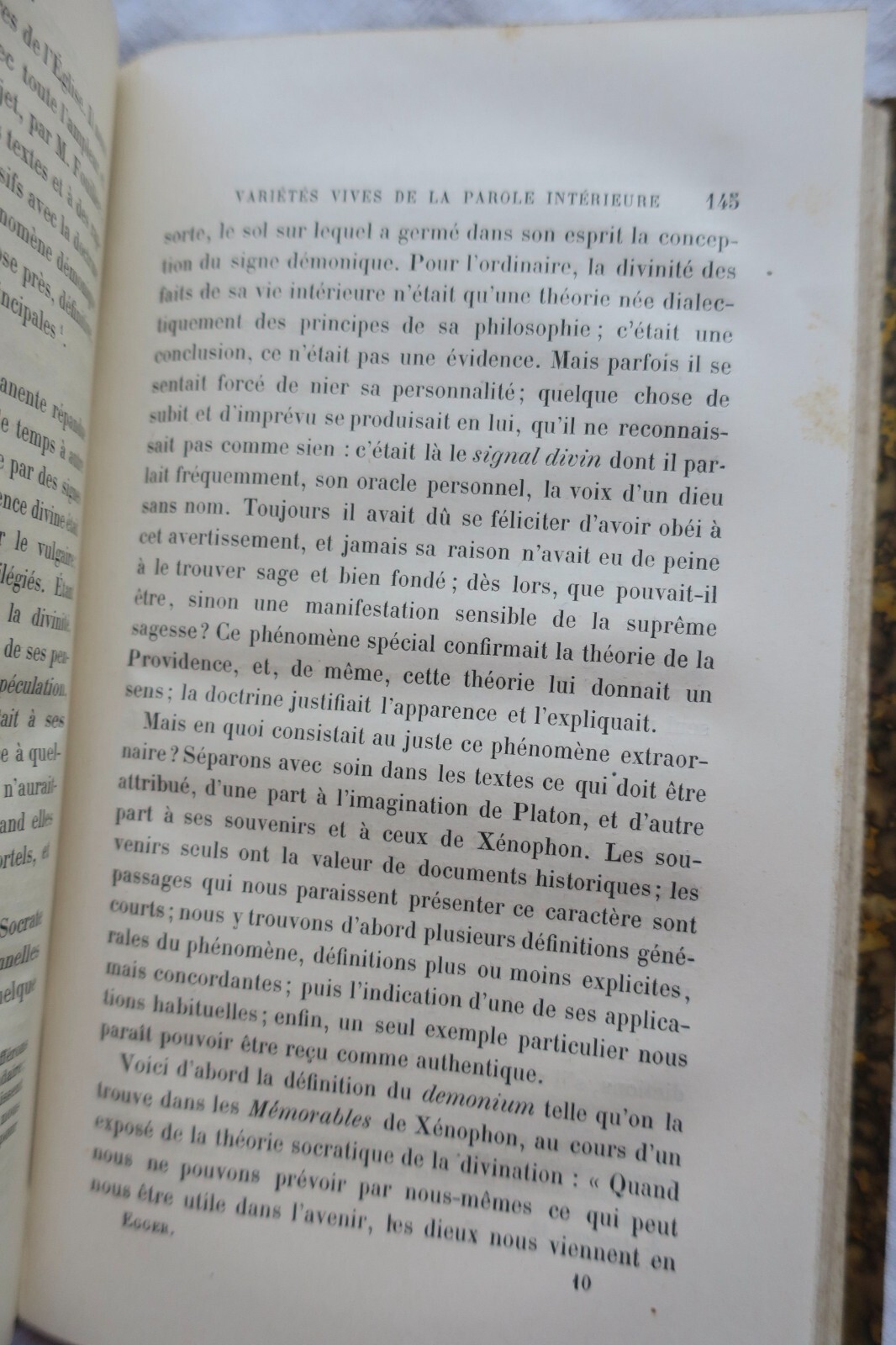 EGGER LA PAROLE INTERIEURE, ESSAI DE PSYCHOLOGIE DESCRIPTIVE 1881 + envoi - La Librairie Antique