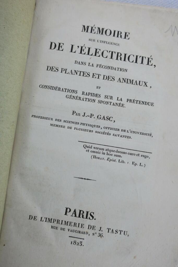 Elektrizität und die Befruchtung von Pflanzen und Tieren