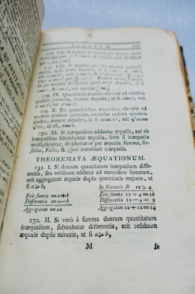 18th-century numerical and algebraic principles