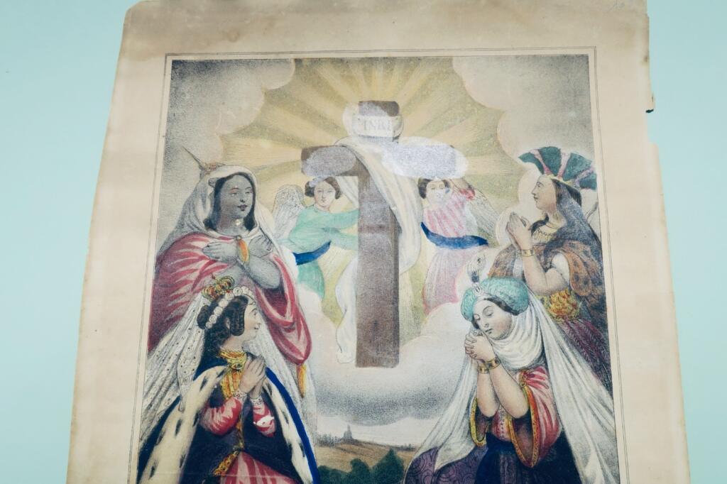 Lithographie des Heiligen Kreuzes aus dem 19. Jahrhundert